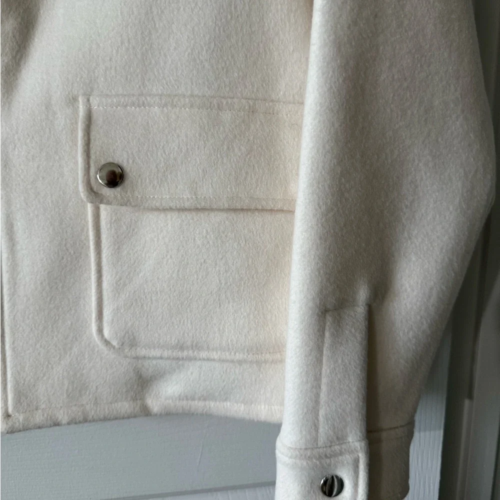 JOIE Jacket, S, cream, Zip Front w/ Stand up Collar, Long Sleeves (24”) NWOT - Picture 8 of 10